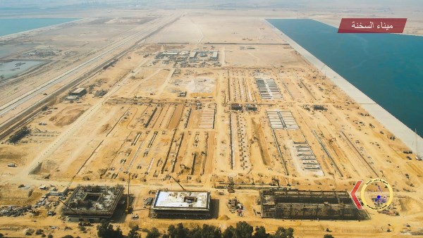 شاهد أحدث تصوير جوي لمشروع استكمال وتطوير ميناء السخنة