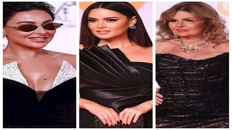 نرمين الفقي جذابة.. 20 صورة للنجمات باللون الأسود في افتتاح مهرجان الق