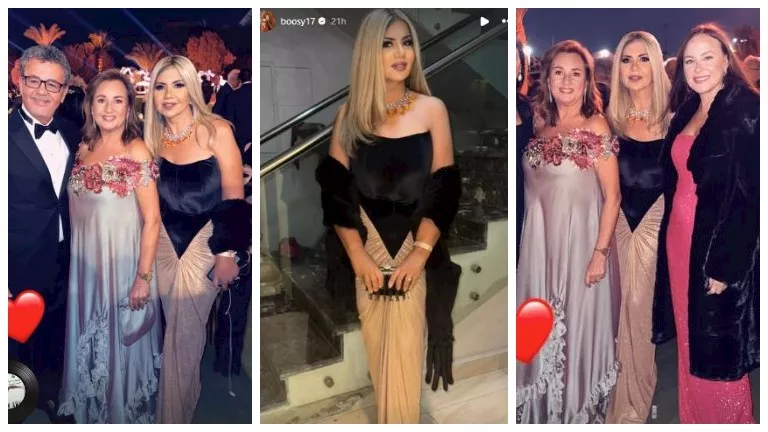 بالصور- بوسي شلبي بفستان أنيق في حفل زفاف ابنة عمرو عرفة