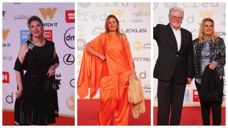 يسرا وحسين فهمي.. 10 صور للنجوم على “ريد كاربت” فيلم المهاجر بـ القاهر
