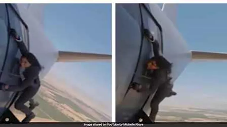“قلدت توم كروز”.. يوتيوبر أمريكية تعلق نفسها على متن طائرة في الجو (في