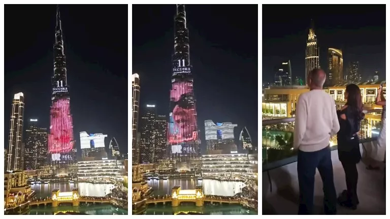 منى زكي تنشر فيديو لعرض برومو فيلم الست على برج خليفة في دبي