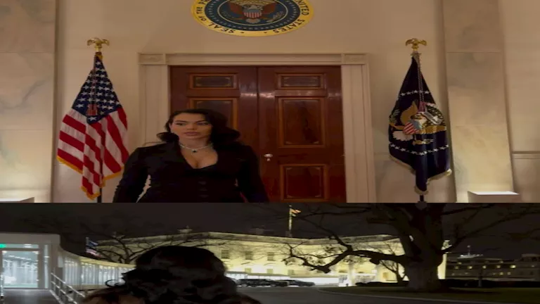 بفستان أسود جريء.. جورجينا في البيت الأبيض لحضور العرض الخاص لفيلم زوج