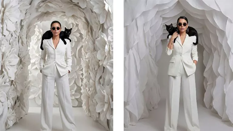 “بدلة بيضاء وقطة سوداء” أحدث ظهور لـ لقاء الخميسي والجمهور يعلق (صور)