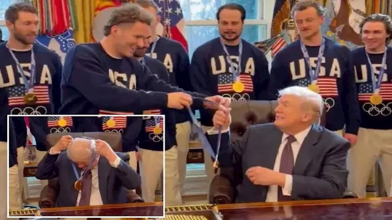 بالفيديو.. ترامب يرفض إعادة الميدالية الذهبية للاعب المنتخب الأمريكي ل