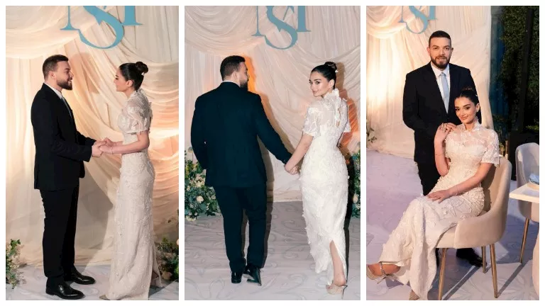 ملك زاهر تحتفل بخطوبتها على شريف الليثي