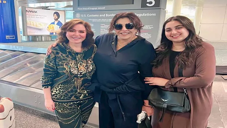 إلهام شاهين تنشر صورًا من مطار نيويورك برفقة هالة صدقي