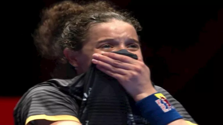 شاهد بالفيديو.. بكاء هنا جودة بعد توديع بطولة العالم لتنس الطاولة