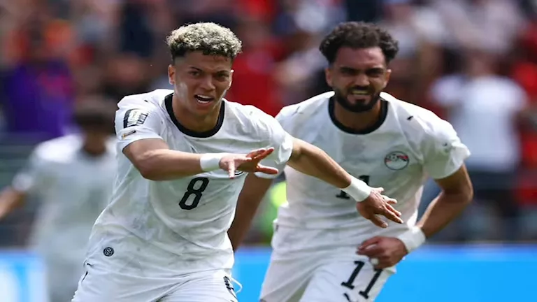 15 صورة لاحتفال إمام عاشور بهدفه أمام بلجيكا بكأس العالم 2026 | مصراوي
