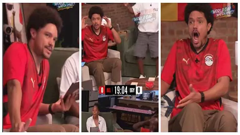 تريفور نوح يحتفل بهدف المنتخب المصري أمام بلجيكا في كأس العالم | مصراوي