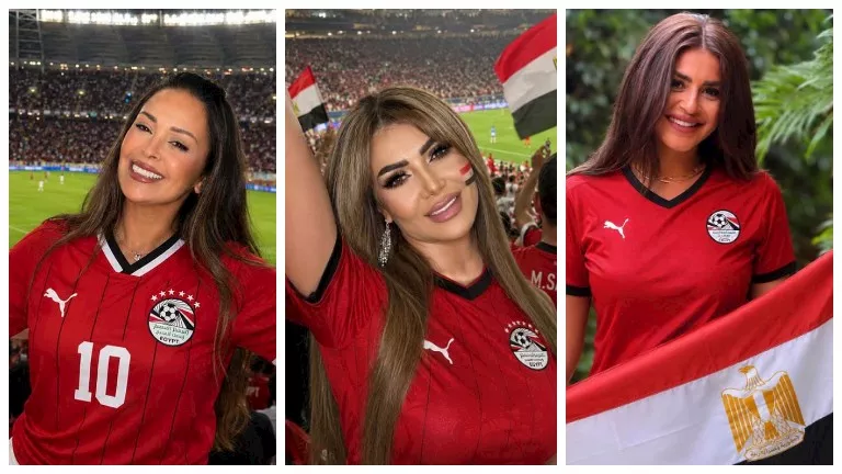 منة فضالي ودنيا عبدالعزيز ولقاء سويدان يدعمن المنتخب المصري | مصراوي
