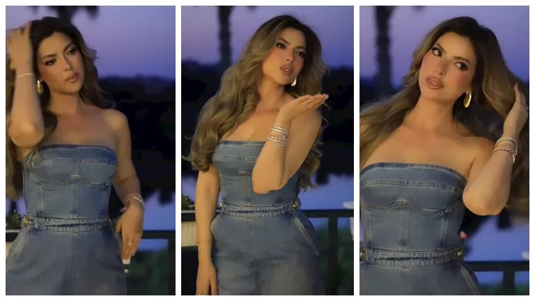 ميرنا جميل تخطف الأنظار بإطلالة جينز جريئة في عرض فيلم الكراش | مصراوي