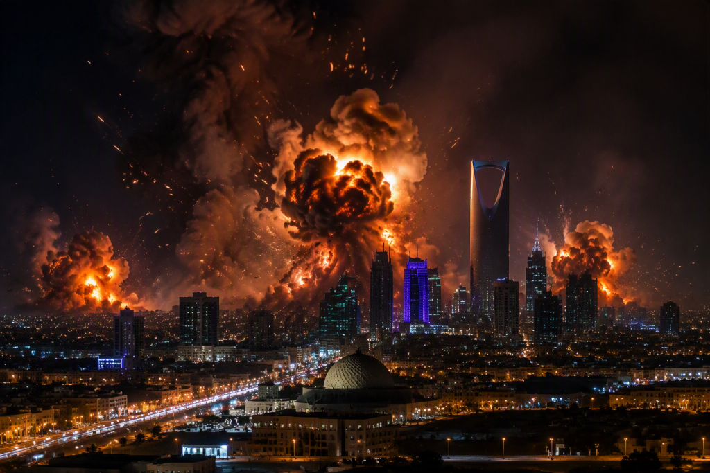 الرياض تحت النار فجراً.. انفجارات مدوية وإنذار عاجل يهزان العاصمة السعودية