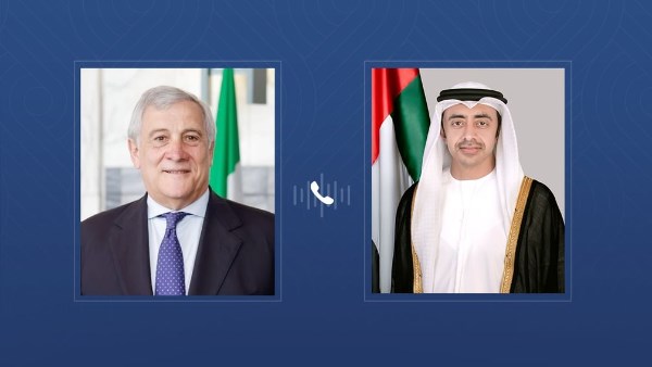 وزيرا خارجية الإمارات وإيطاليا يبحثان هاتفيا مجمل التطورات الإقليمية والدولية